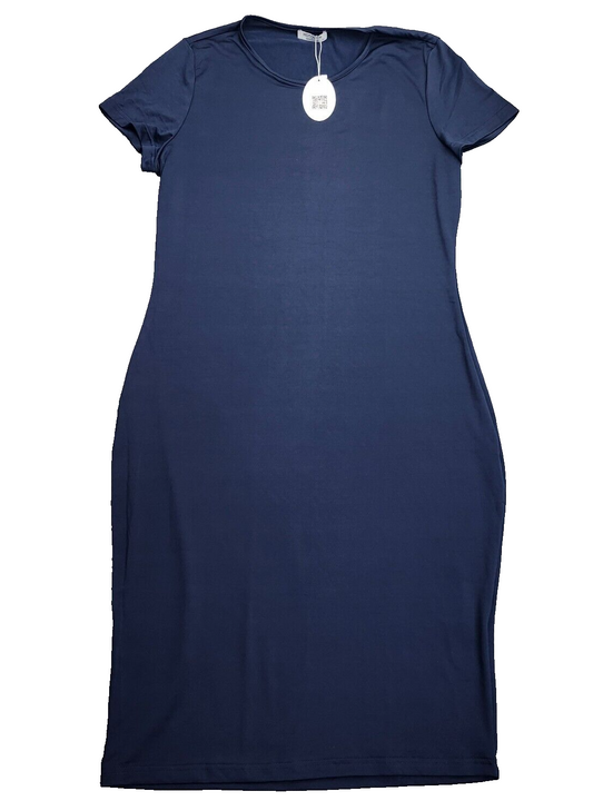 Womens Blue Bodycon Short Sleeve Dress Size XL