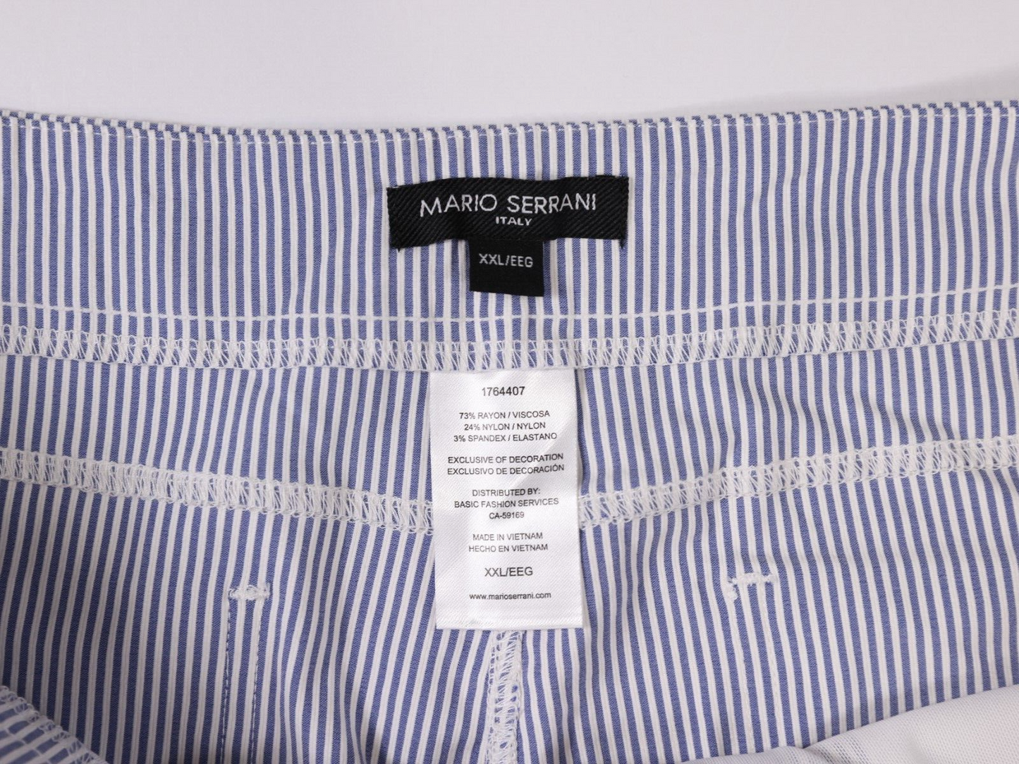 Mario Serrani Italy Stripes Ladies Capri Pants Blue Size XXL