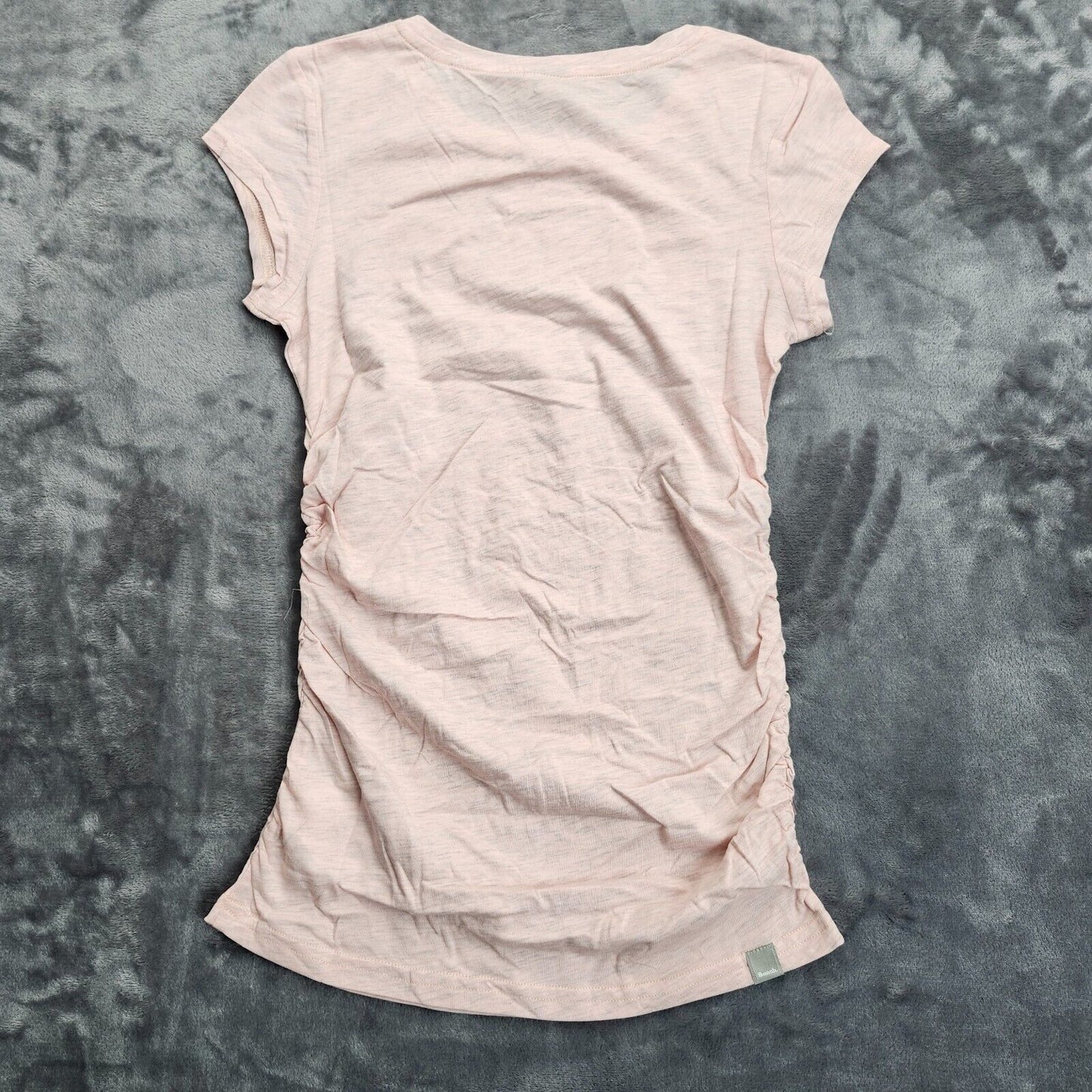 Bench Urban Wear Womens Cap sleeve Ruched Sides T-Shirt Pale Pink Size Small