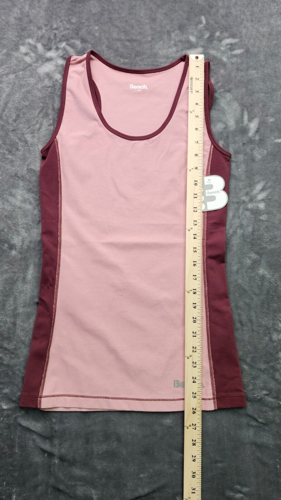 Bench Urban Wear Womens Racerback Tank Top Size Small Pink/Maroon