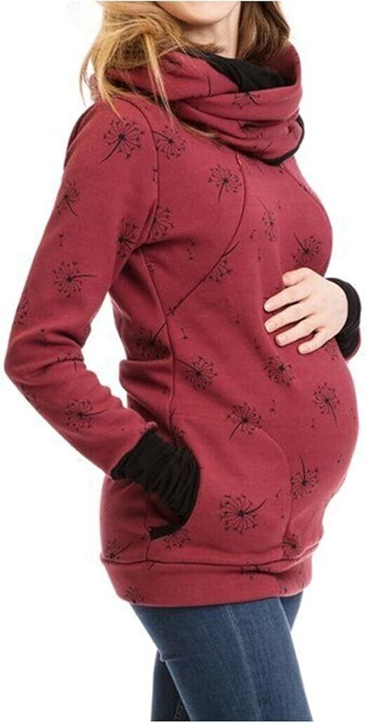 Pregnant Women Breastfeeding Hoodie Sweatshirt Maternity Top Size Small