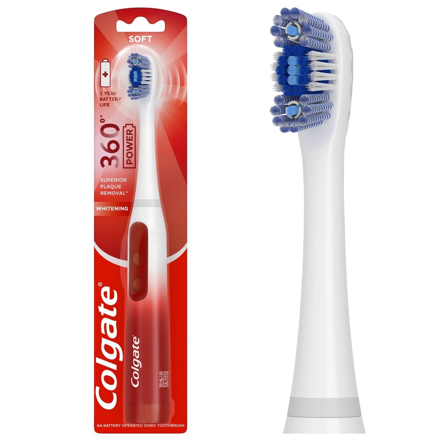 Colgate 360 Sonic Optic White Battery Powered Soft Bristle Whitening Toothbrush