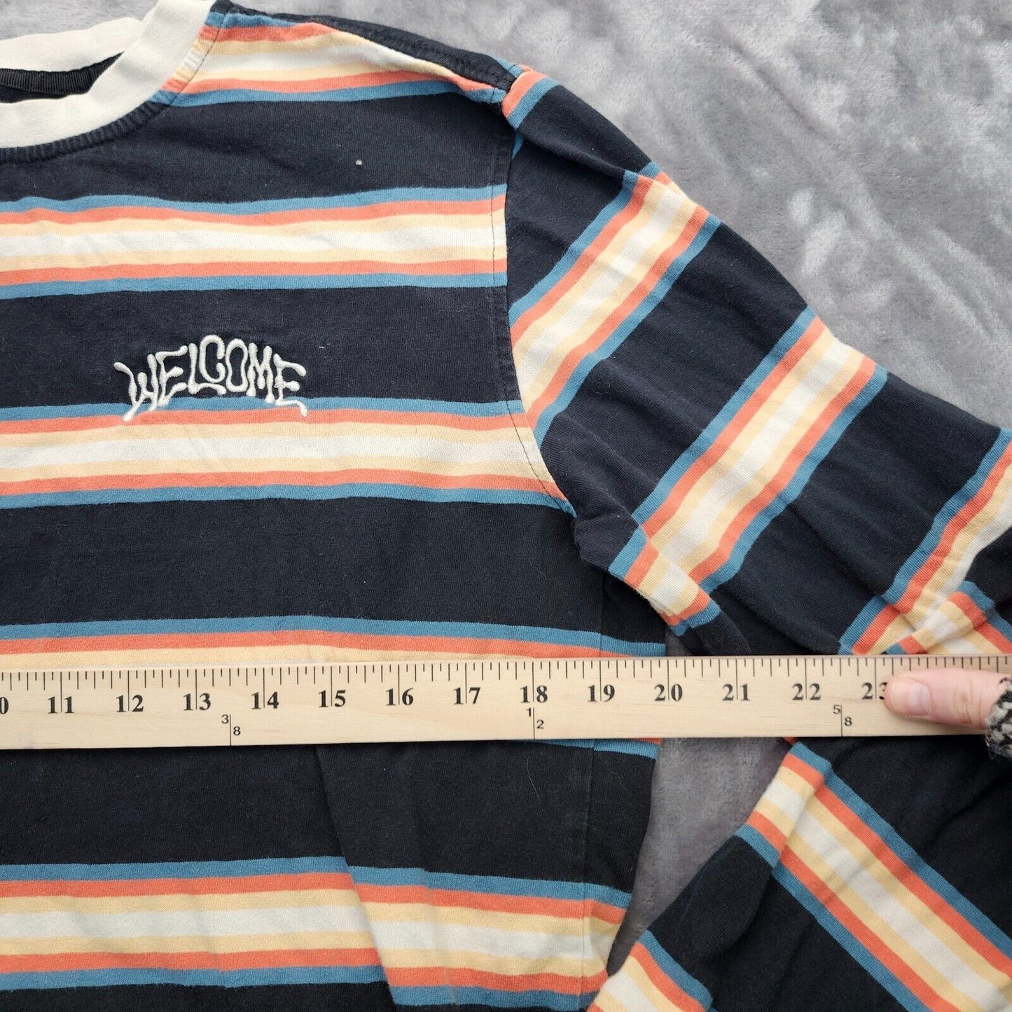 Welcome Thelema Stripe Black Long Sleeve T-Shirt Medium