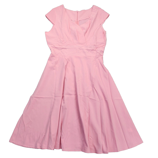 Women Pink Fit Flare Swing Dress Size Large