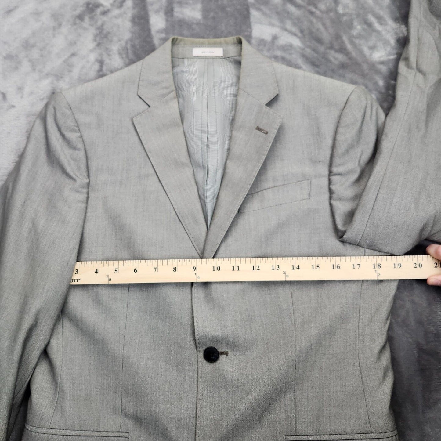 JF J. Ferrar Mens Suit Jacket Grey Blazer Slim Fit 38 Regular