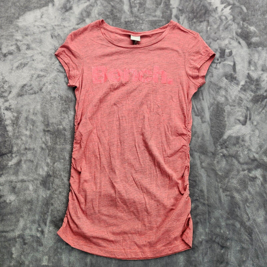 Bench Urban Wear Womens Cap Sleeve T-Shirt Bright Pink Size Small