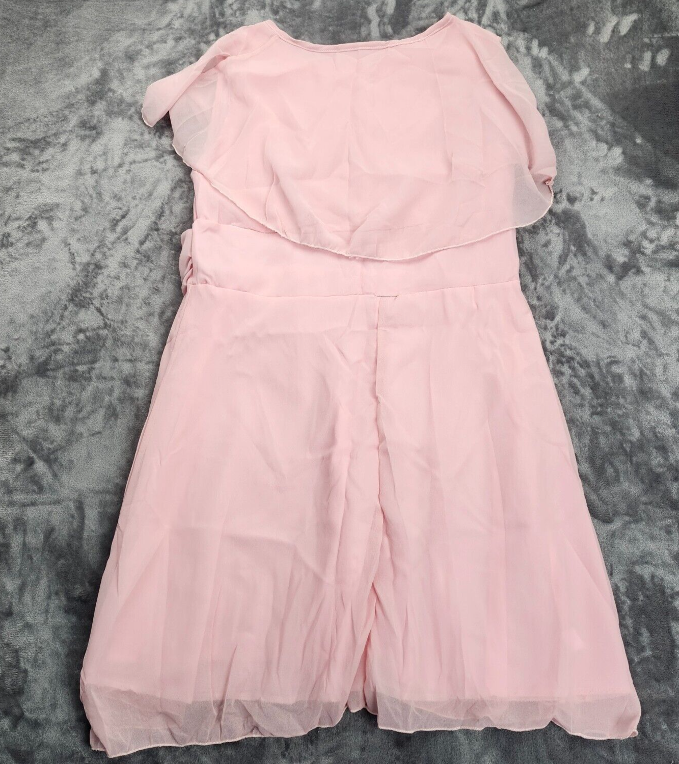 Womens Chiffon Solid Dress Wedding Guest Bridesmaid Pink 2XL