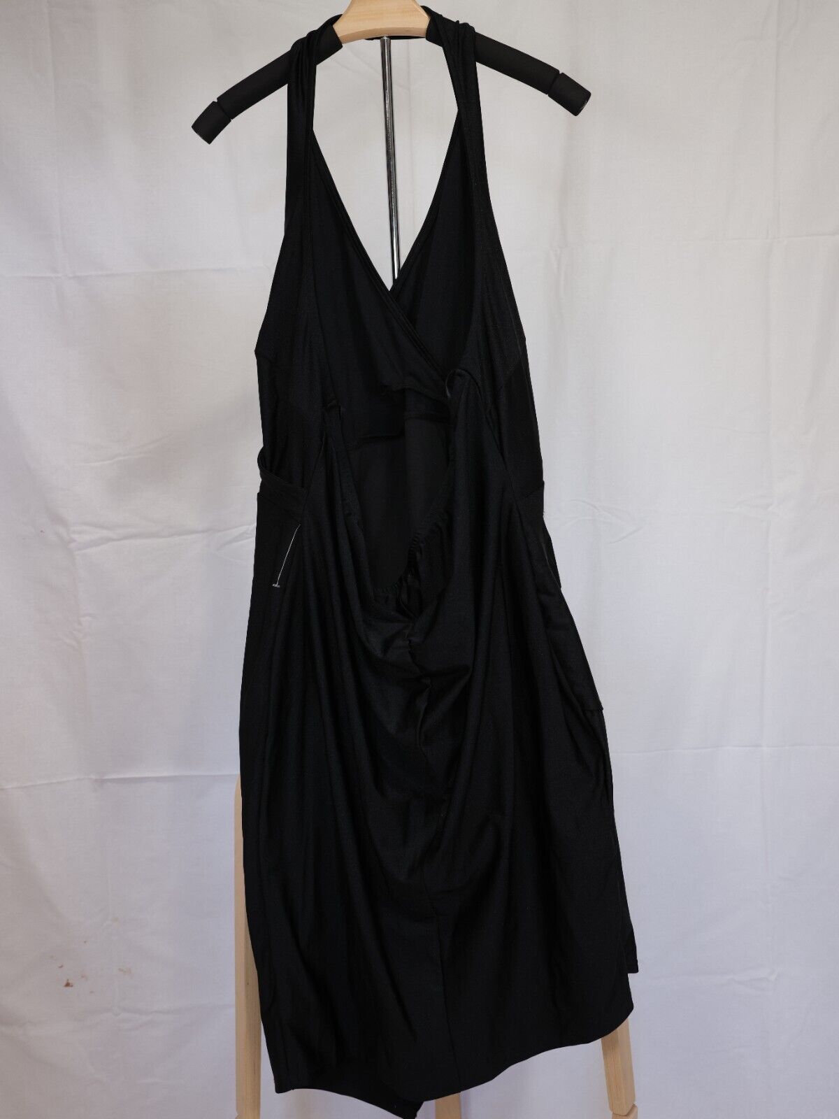 NWT City Studio Women's Asymmetrical Midi Halter Dress Black Plus Size 3X