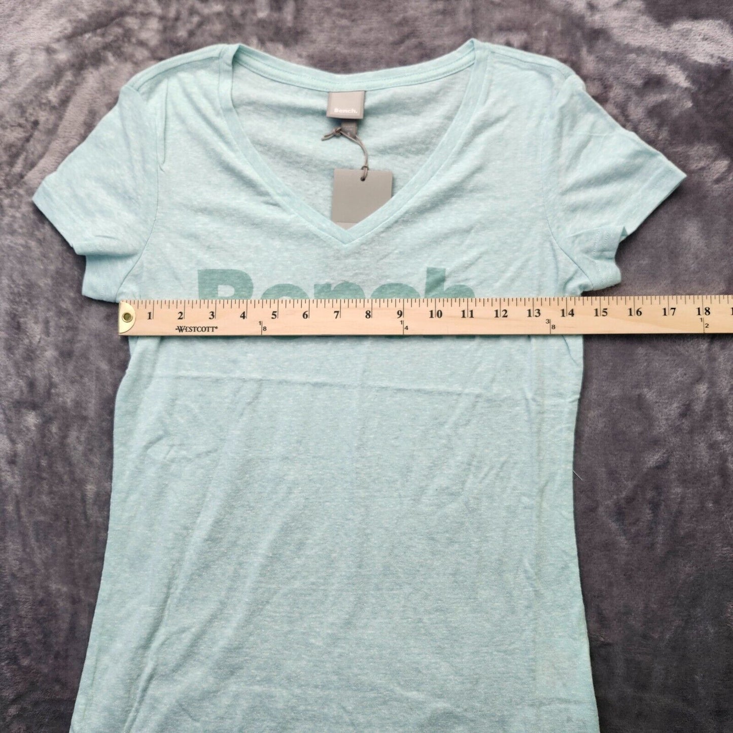 Bench Urban Wear Womens V-neck T-Shirt Size Small Blue/Green