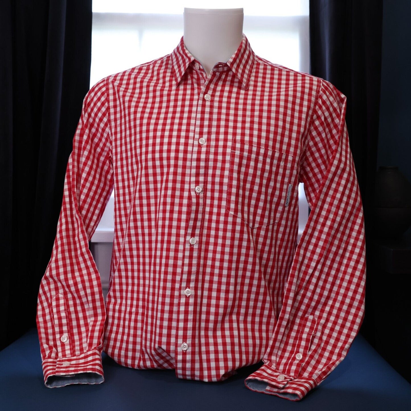 Filthy Etiquette Mens Button Down Shirt Red MEDIUM