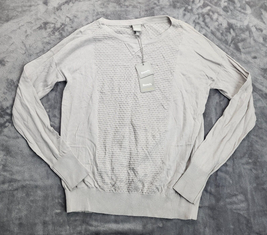 Bench Urbanwear Womens long sleeve loose knit light gray sweater size Small