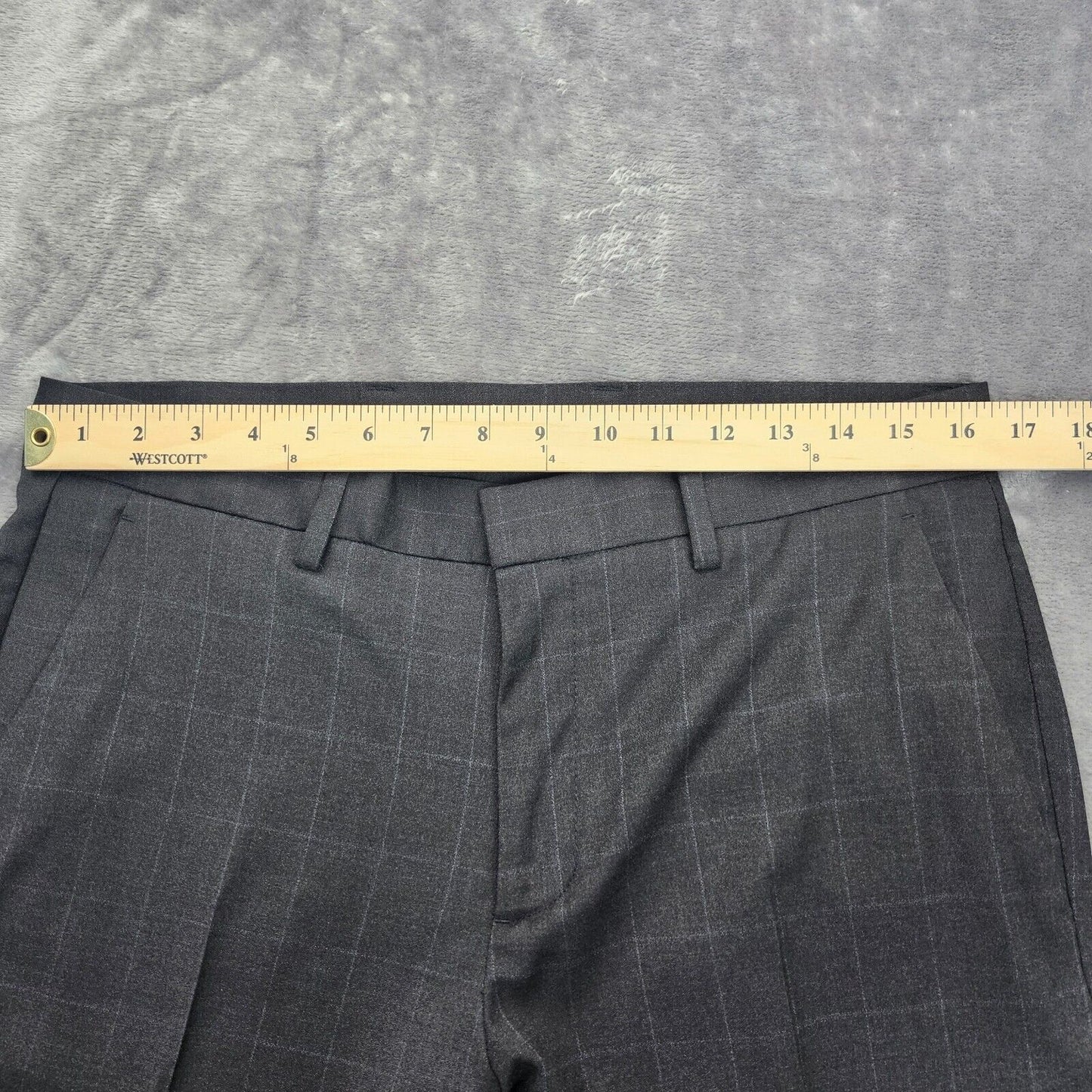 Perry Ellis Portfolio Mens Very Slim Charcoal Gray Dress Pants 33W x 30L