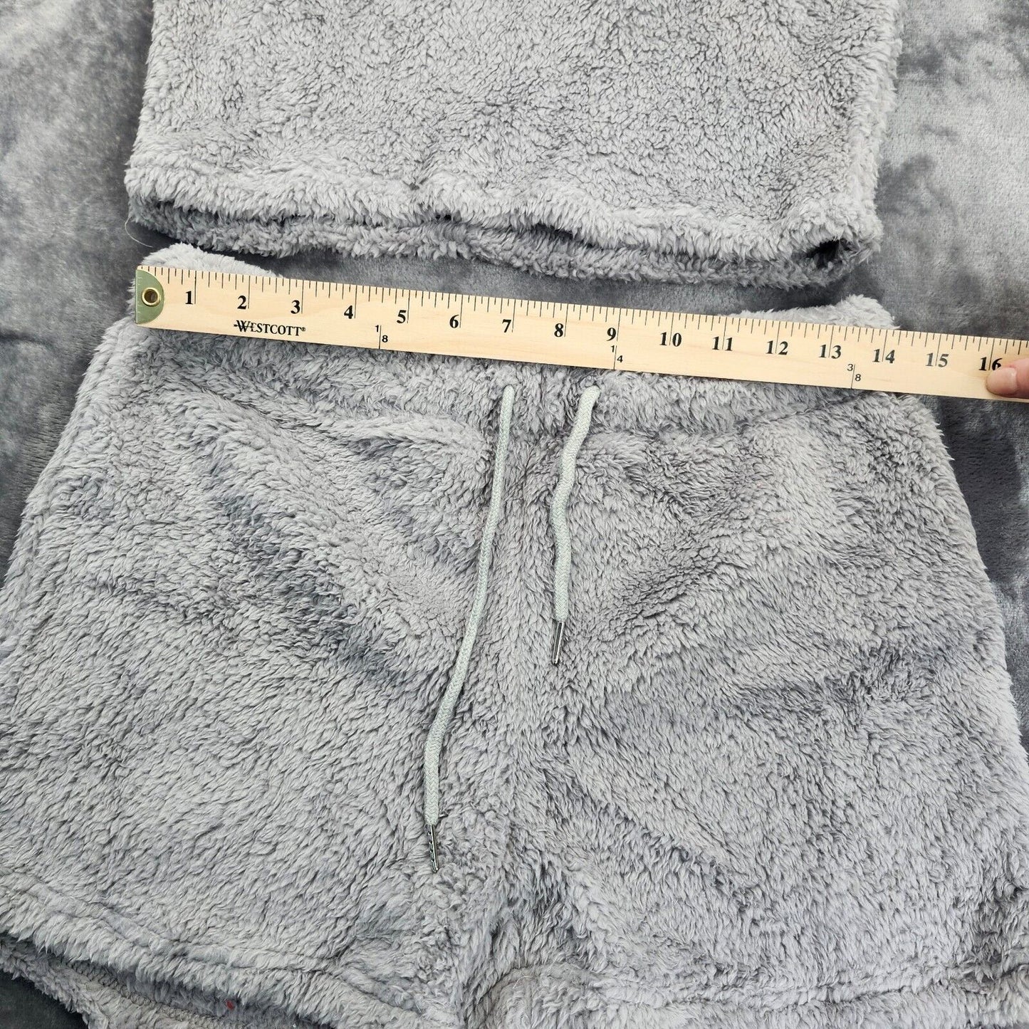 Women 3 Piece Soft Warm Flannel Shorts Pajamas Set Cute Gifts Grey XL