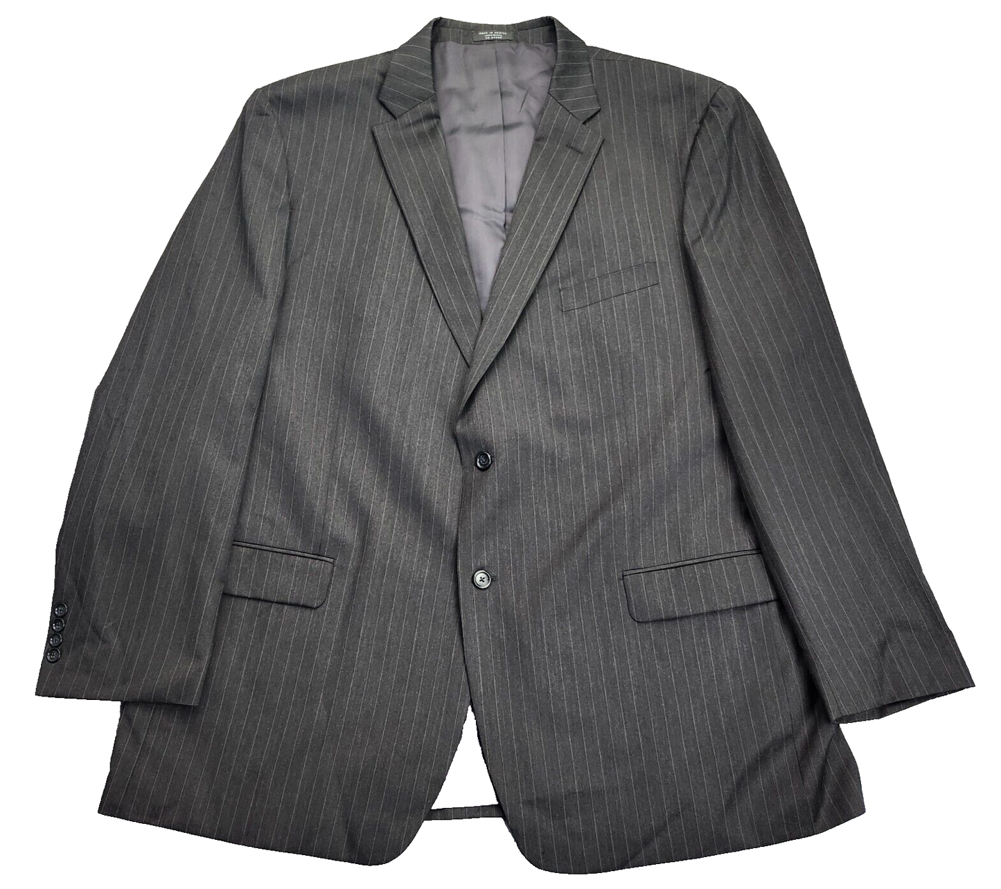 JNY Jones New York Mens Charcoal Wool Suit Jacket Style Bradford Size 52 Long