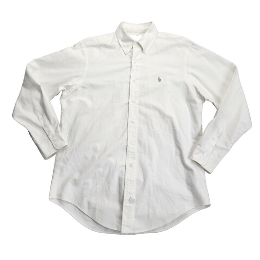 Ralph Lauren men's vintage 00s white button-down shirt with natural pony 16 34