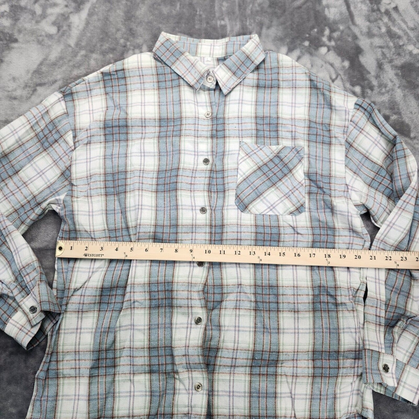 Men's Plaid Button Down Shirt Size Large