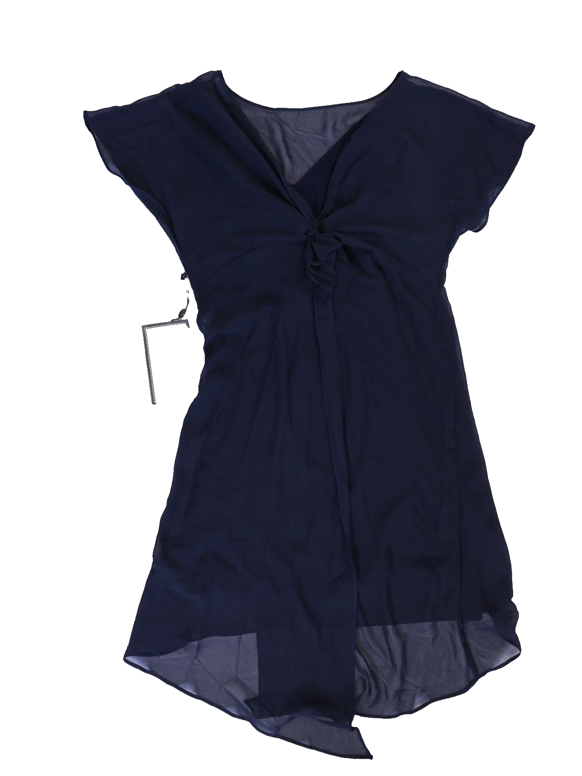 NWT adrianna papell chiffon overlay dress navy size XS