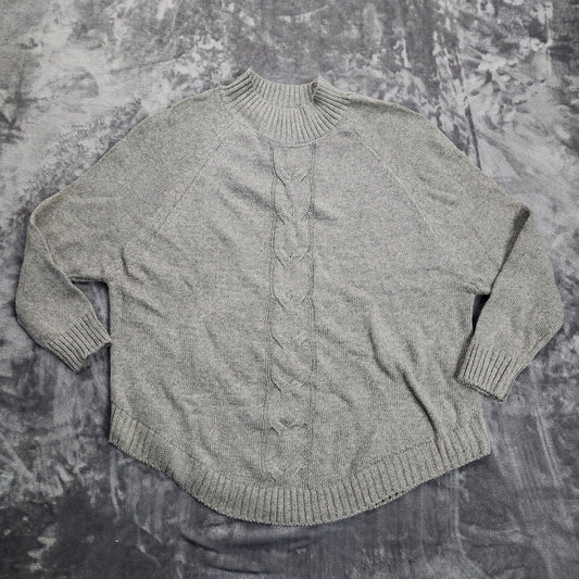 Womens Knit Sweater Gray 3/4 sleeve size Medium