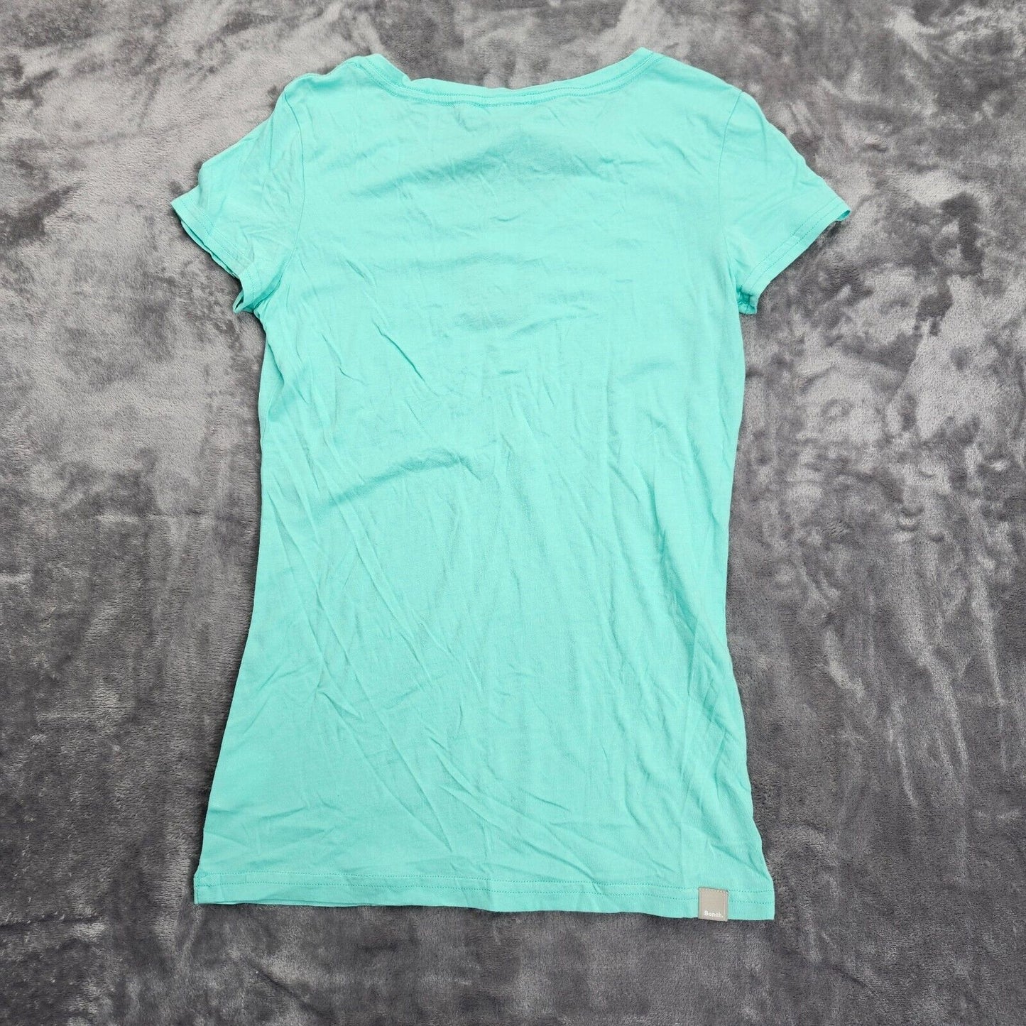 Bench Urban Wear Womens Cap sleeve Turquiose V-neck T-Shirt Size Small