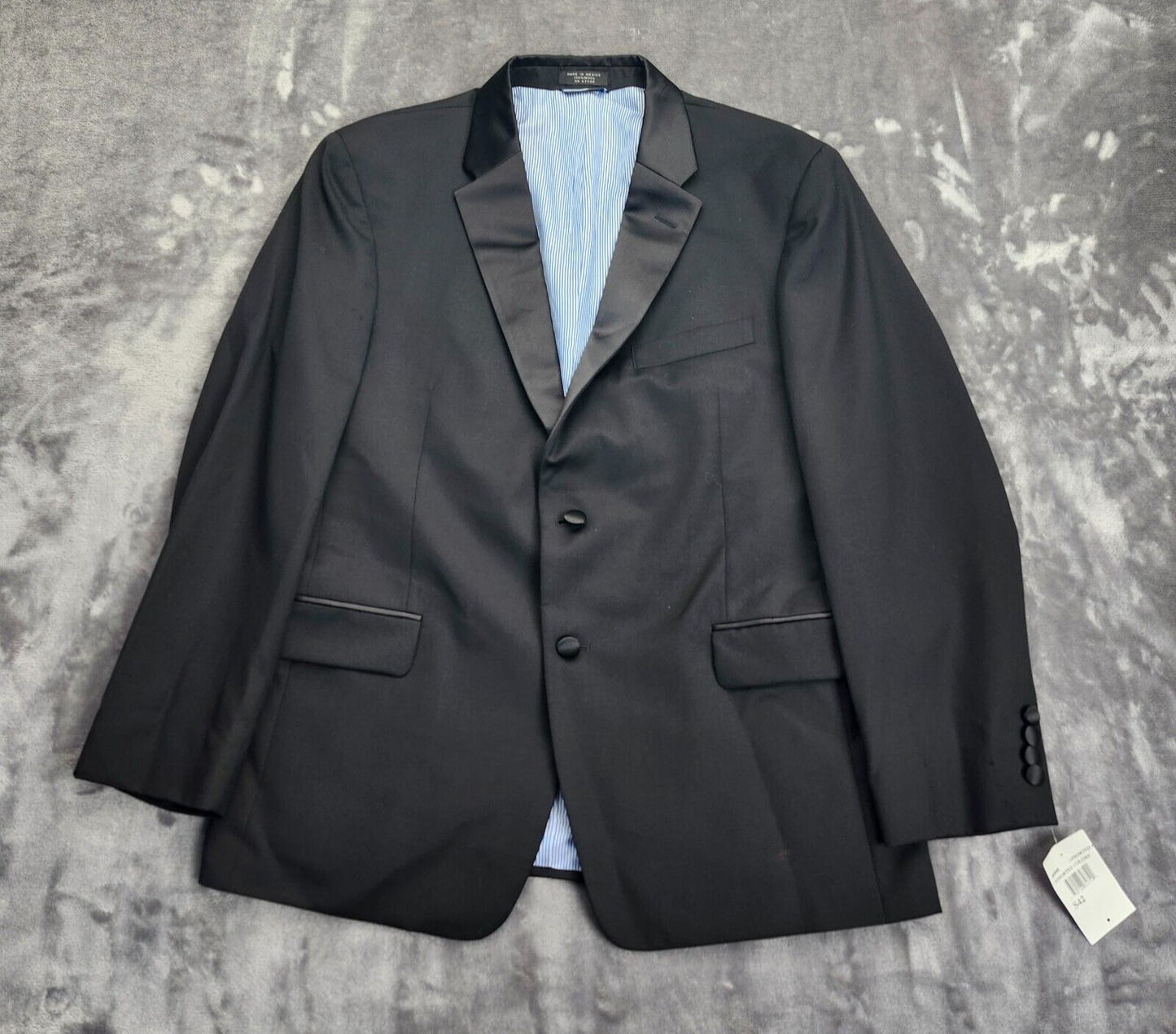 NWoT 100% Wool Tommy Hilfiger Black Tuxedo Set Jacket 42 Short, Pants 36 Short