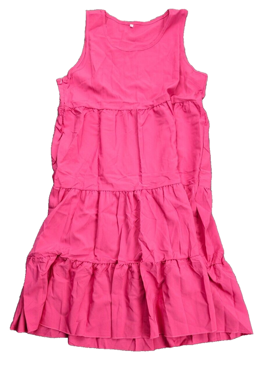 Women's Sleeveless Party Beach Dress, Fashion Holiday Summer Dress Pink 2XL