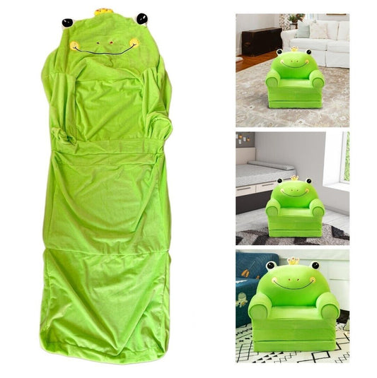 Toddler Foldable Kids Frog Sofa Armchair Removable Washable Slipcover