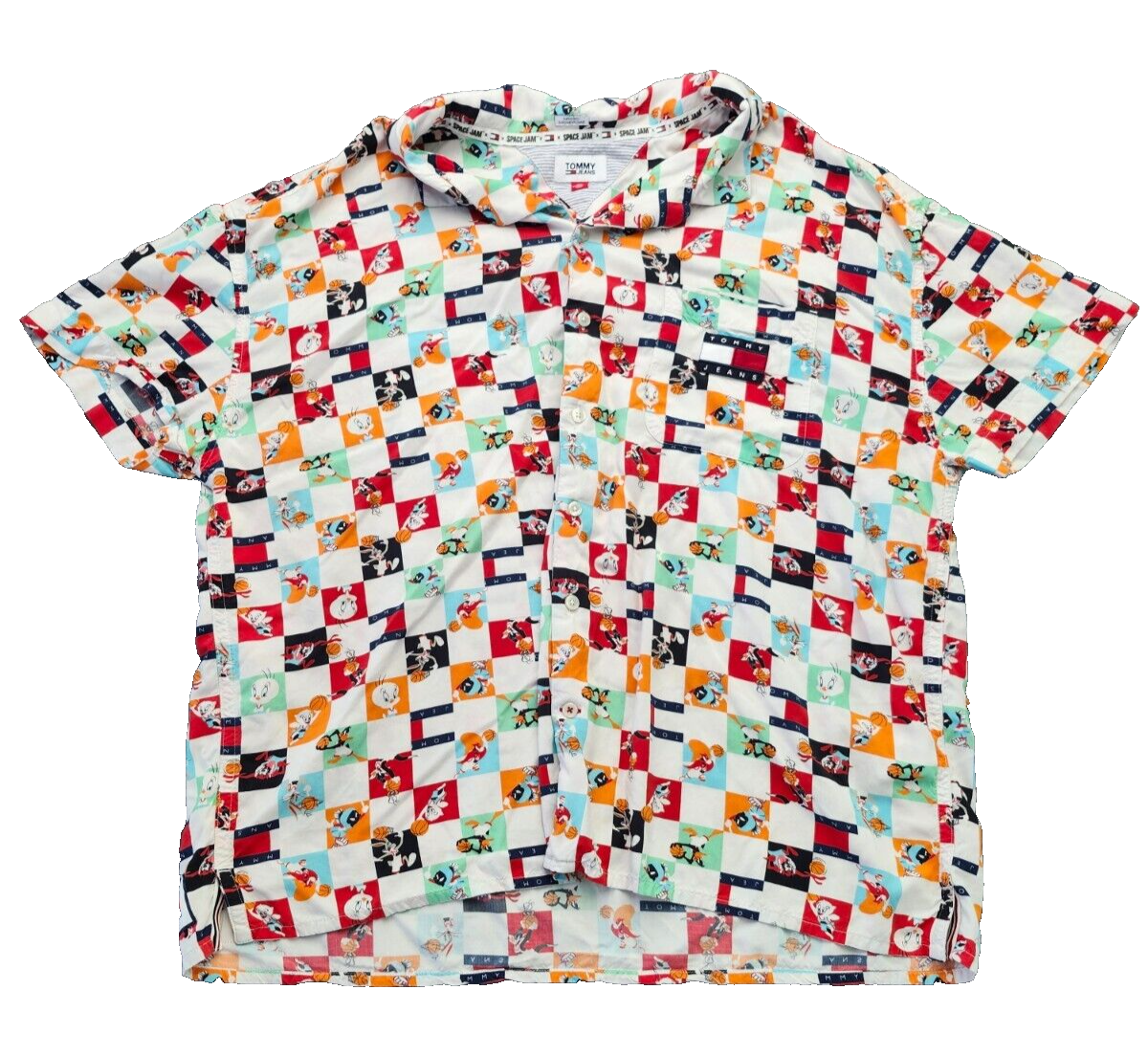 Tommy Hilfiger Men's Space Jam: A New Legacy x Tommy Jeans Checker Print Top 3XL