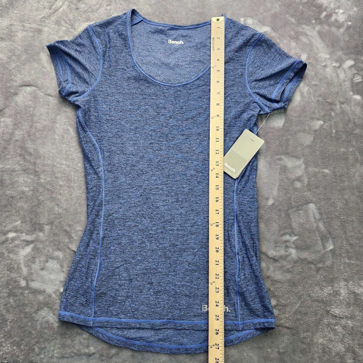 Bench Urban Wear Womens Athletic Blue Cap Sleeve T-Shirt Size Small