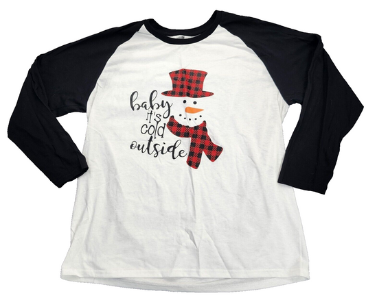 Unisex Baby It's Cold Outside Cute Snowman in Plaid Print 2XL