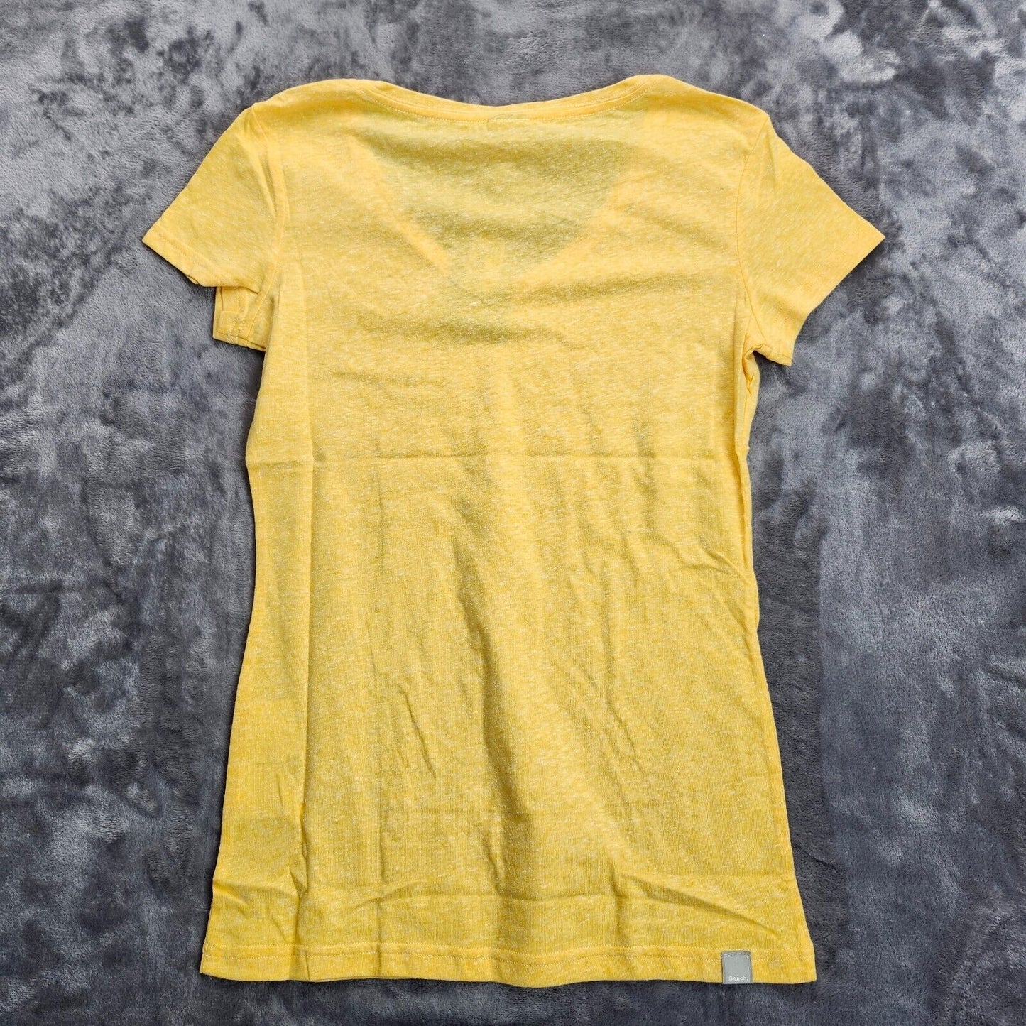 Bench Urbanwear Womens Yellow V-Neck Athletic T-Shirt size Small