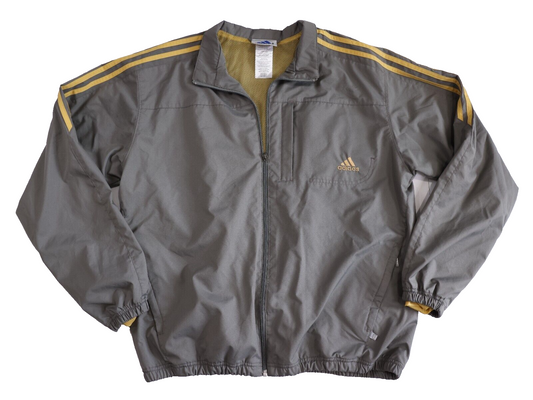 Vintage Adidas Windbreaker Gray and Gold Size L