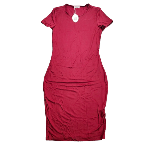 Women's Bodycon Dress Short Sleeve Mini T Shirt Dress Red Medium