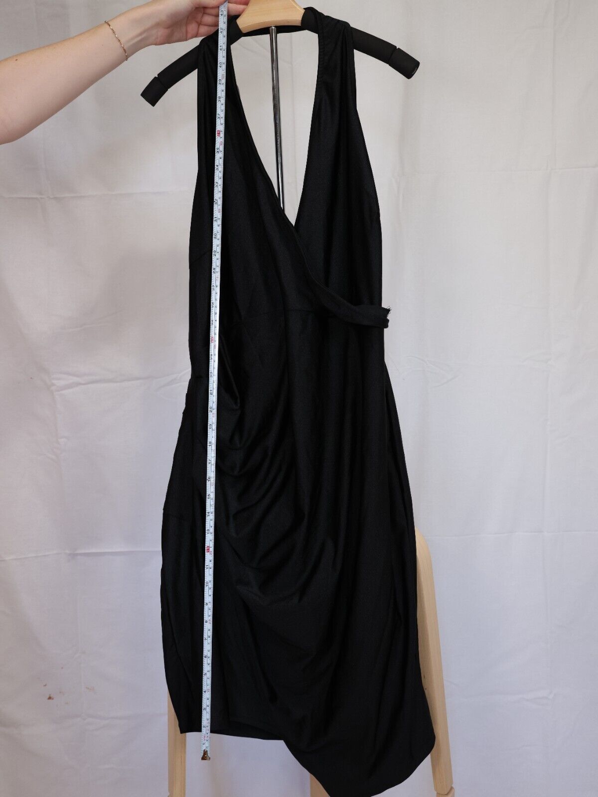 NWT City Studio Women's Asymmetrical Midi Halter Dress Black Plus Size 3X