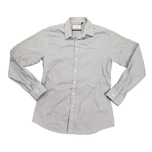 Thomas Pink Superior Two Fold 100s Super Slim Fit 15.5 Grey Check Shirt