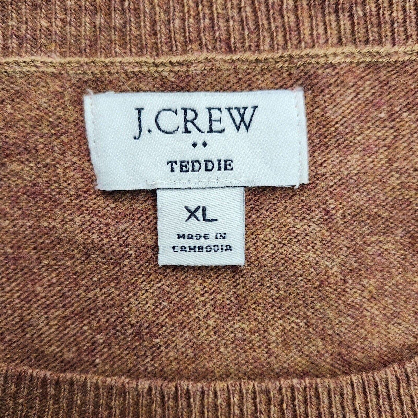 J.Crew Factory Teddie Sweater Cotton/Merino wool Blend Brown Women’s Size XL