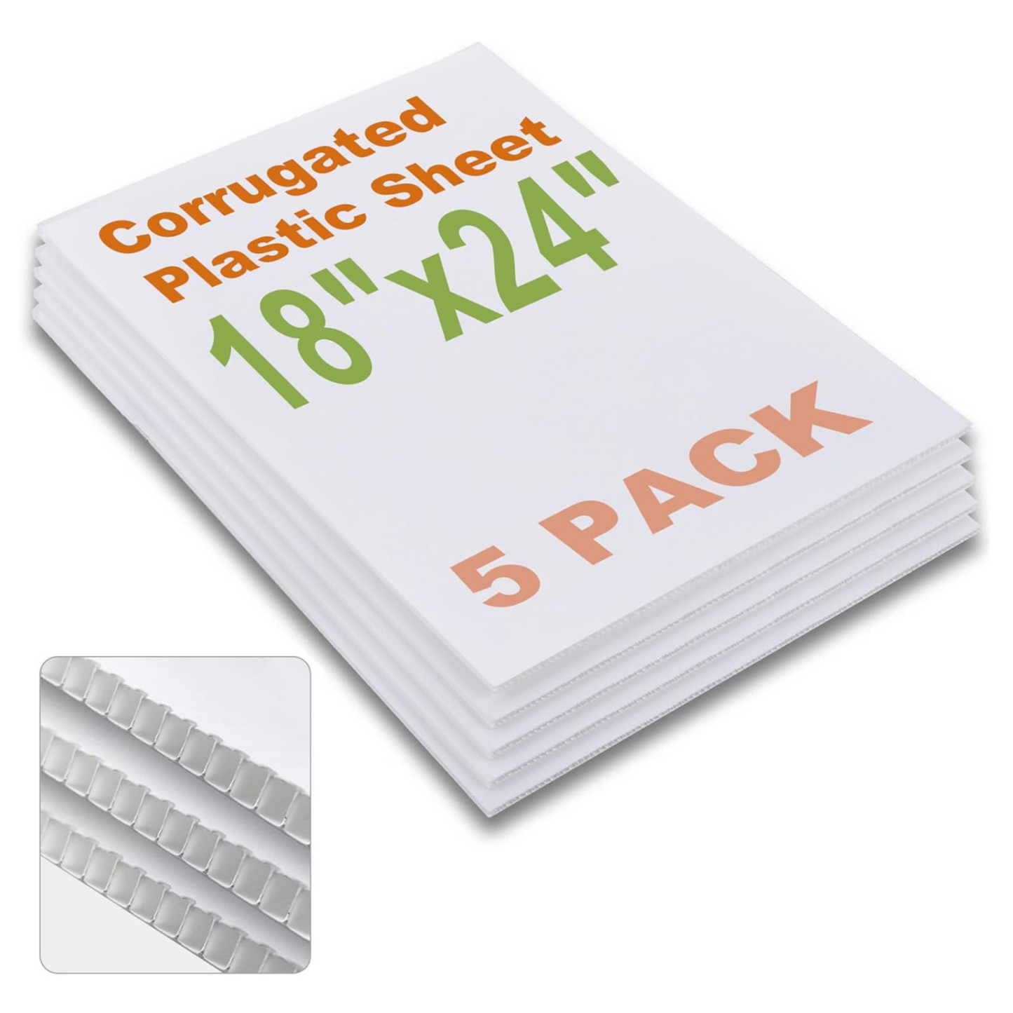 Corrugated White Plastic Sheets 18x24 Coroplast Sign SALE 5 PACK