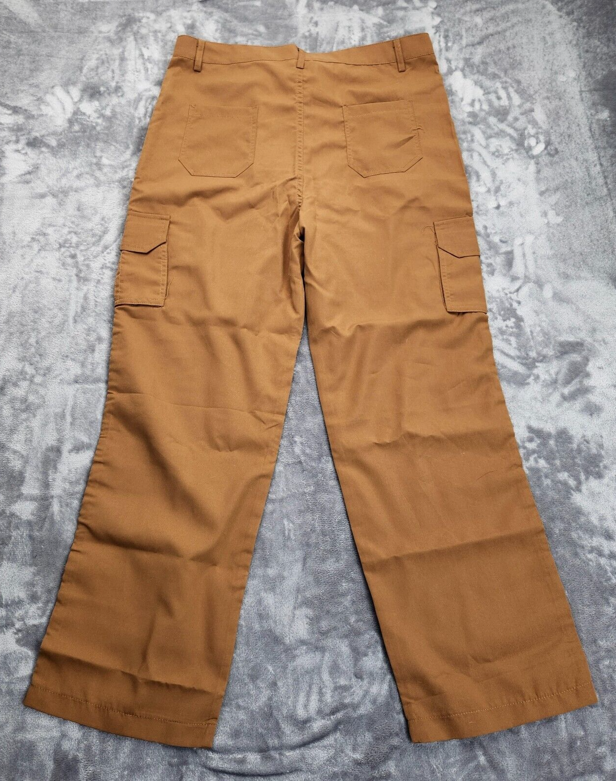 Men Casual Straight Leg Pants with Pockets for Office Dark Brown M