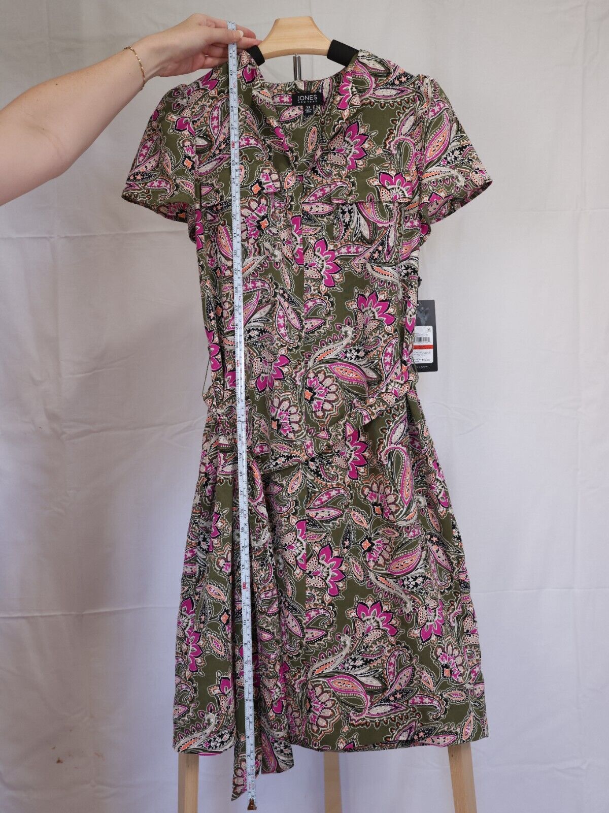 Jones New York Womens Paisley Printed Short Shirtdress size XS