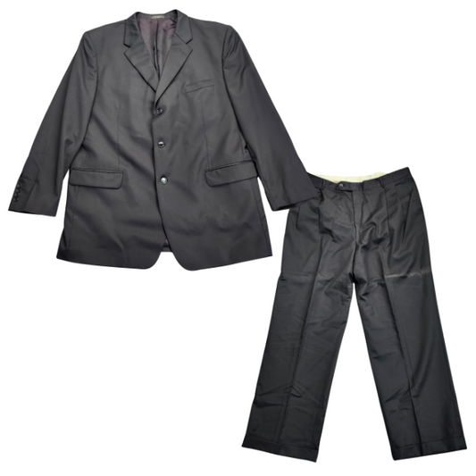 Mens Black Suit Set Jacket Size 50 Long, Pants Size 44.5 Long