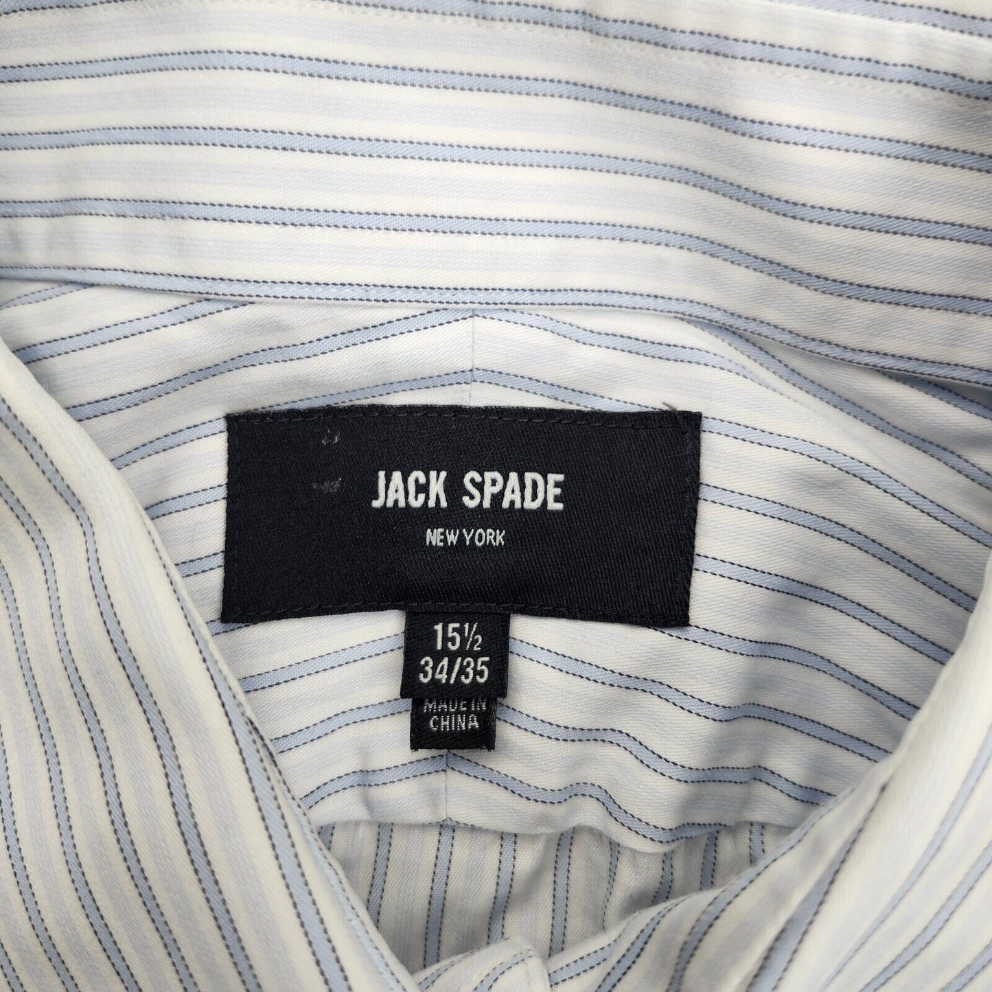 Jack Spade NY Mens Button Up Dress Shirt 15.5 34/35 Blue and White Stripes