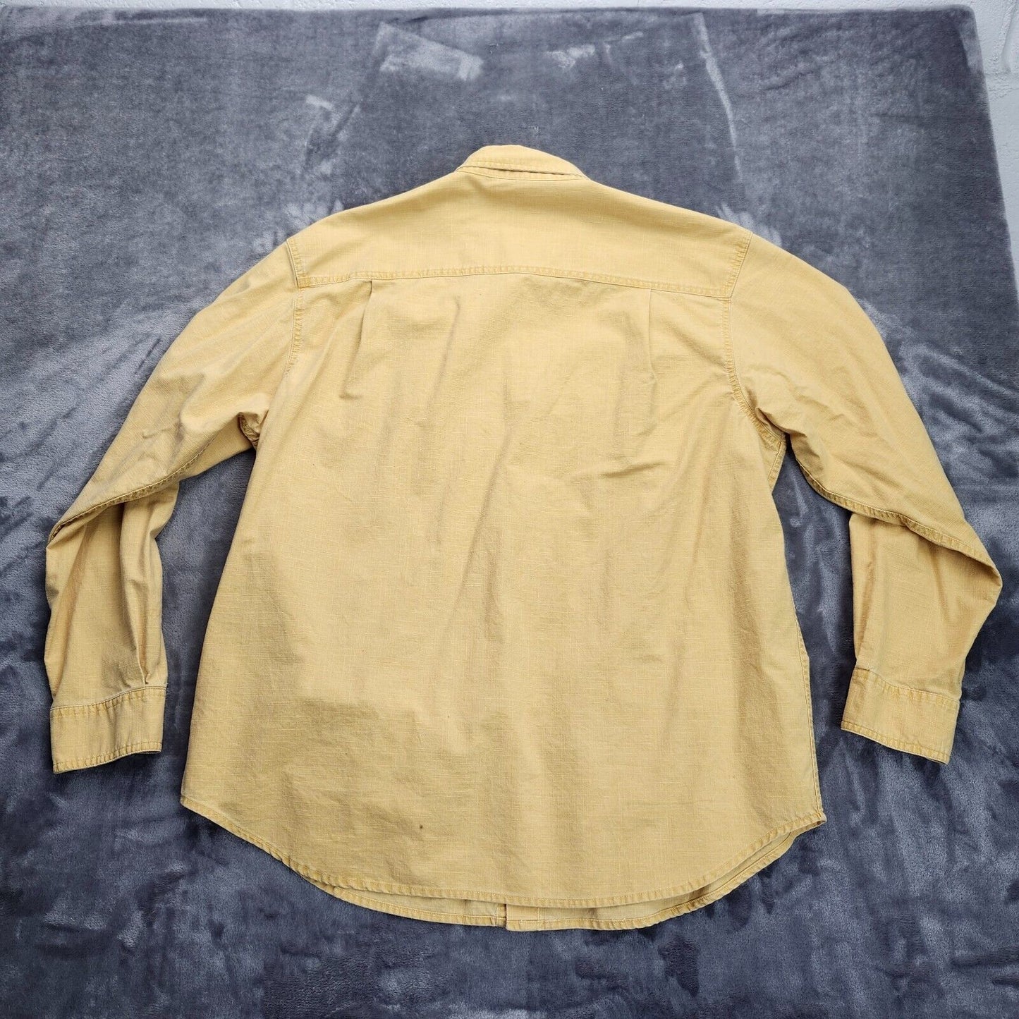 FADED GLORY 100% Cotton Mens Button Up Yellow (46/48) X-Large