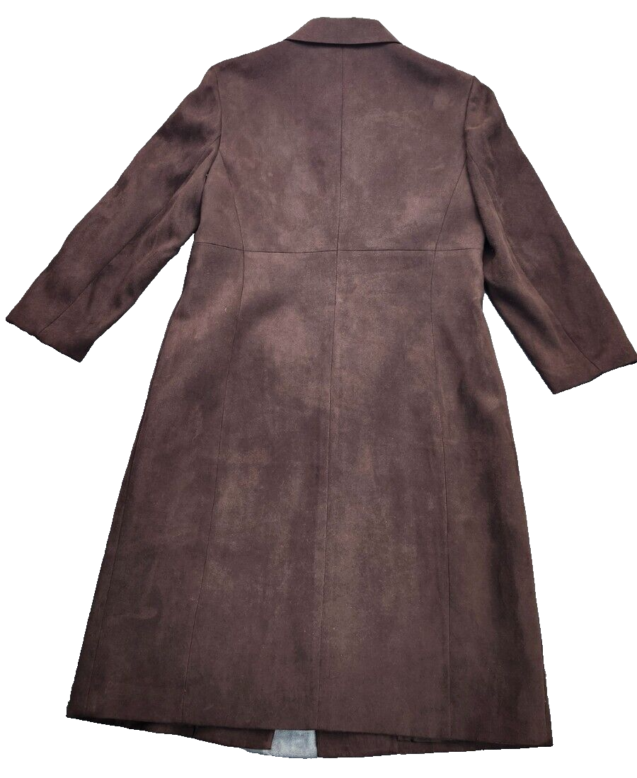 INC Women's Suede trench coat Brown with Magnetic Buttons size 12