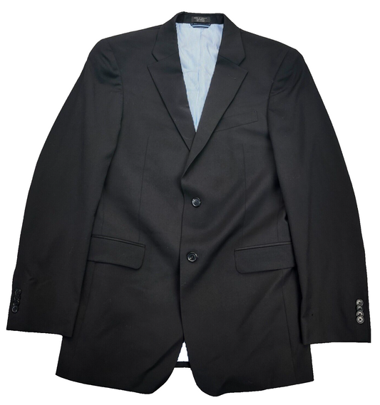 NWT Tommy Hilfiger Mens Suit Jacket 100% Wool Black Notch Lapel 38 Long