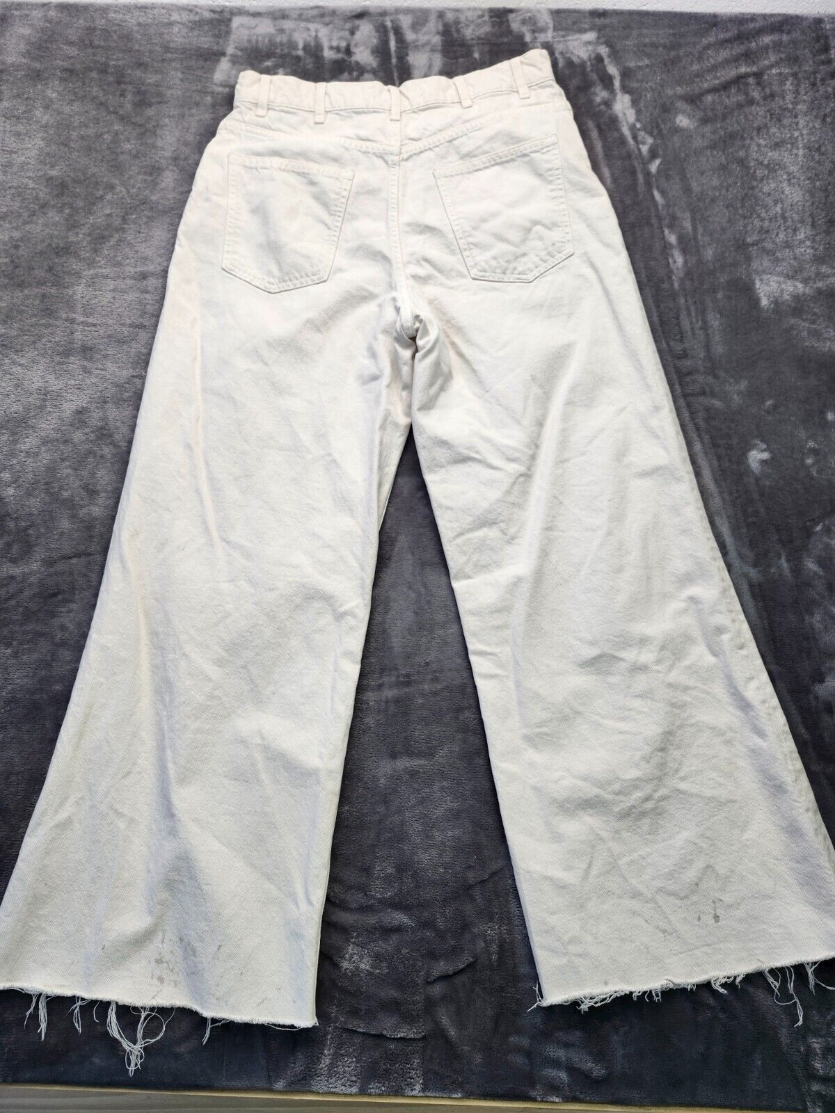 Zara the trute wide leg white denim jeans size 8