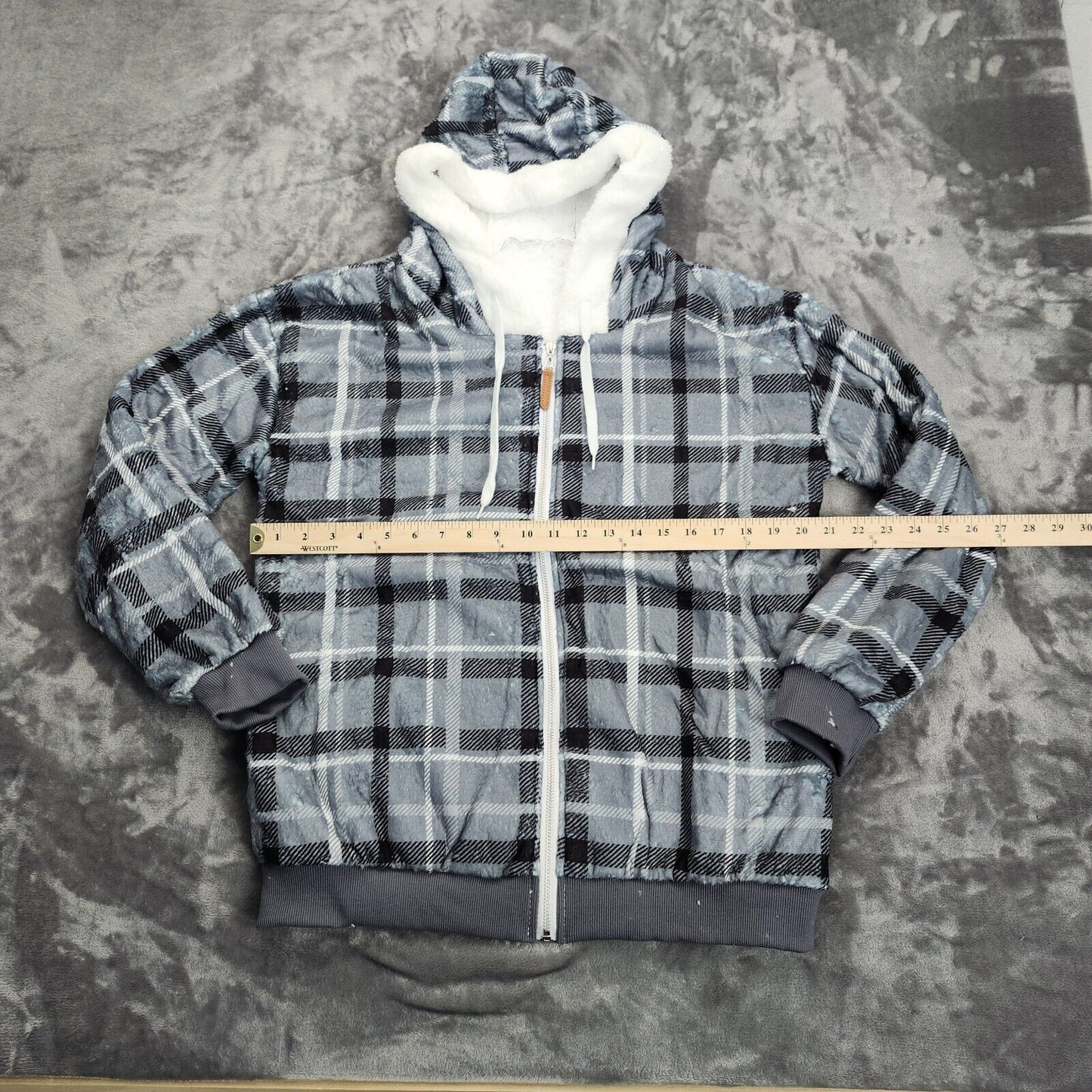 Men's Flannel Shirt Jacket Fleece Lined Plaid Coat Full Zip Up Medium