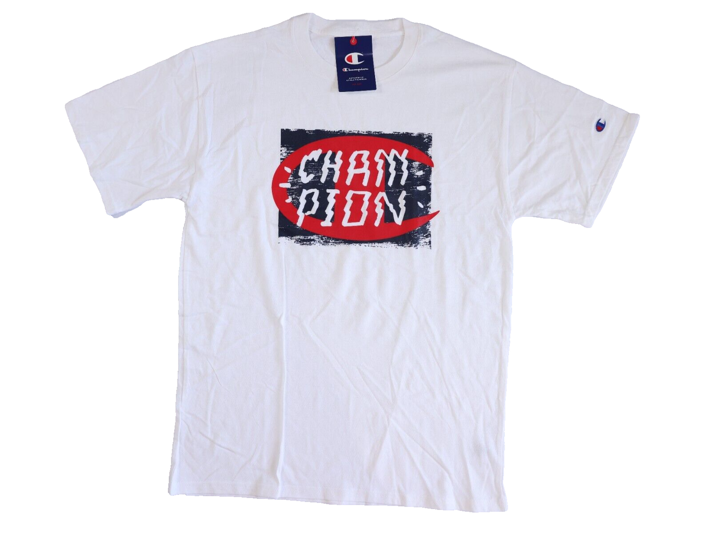 Champion NWT Men’s Size M Classic White 100% Cotton Graphic Logo T-Shirt Tee