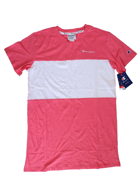 NEW Champion Mens Pink and White Tee Shirt Size L