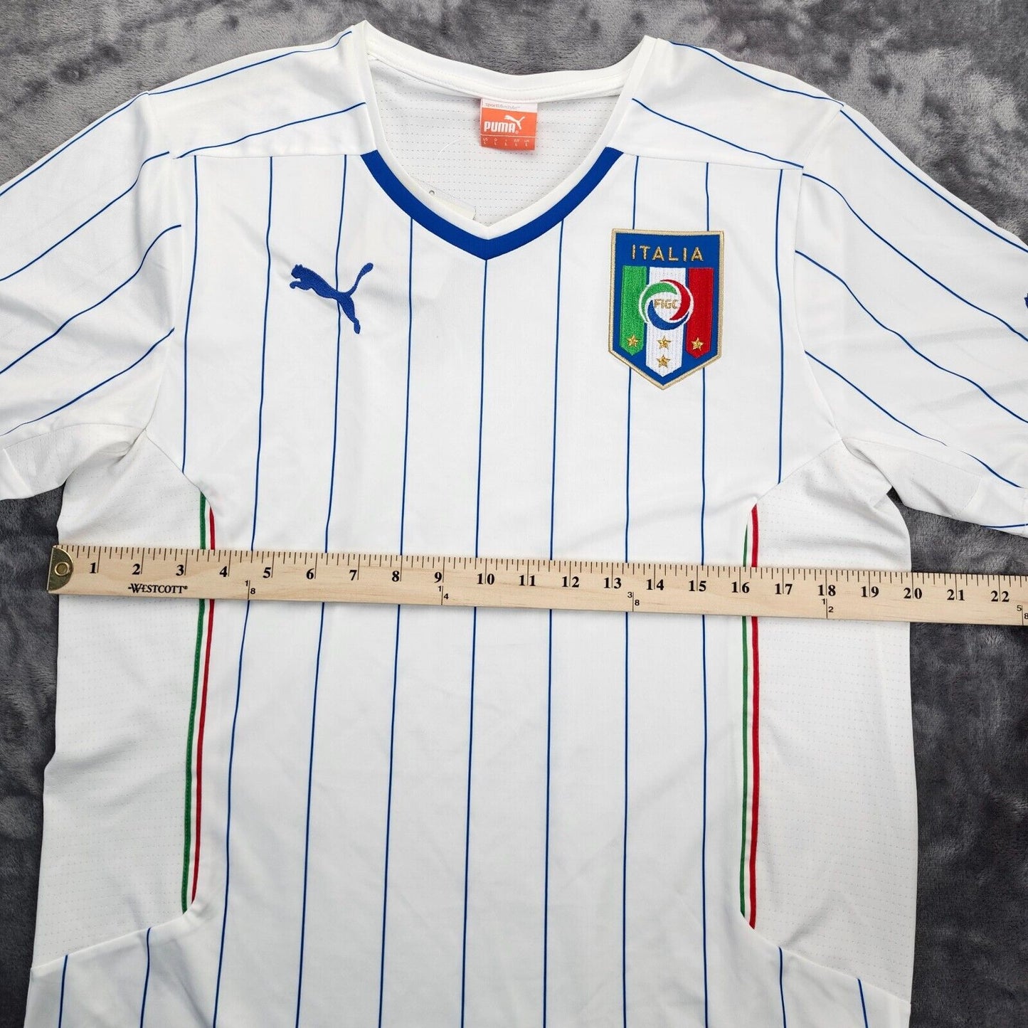 ITALY 2014 2015 AWAY FOOTBALL SHIRT SOCCER JERSEY PUMA 744291 sz L MEN WHITE