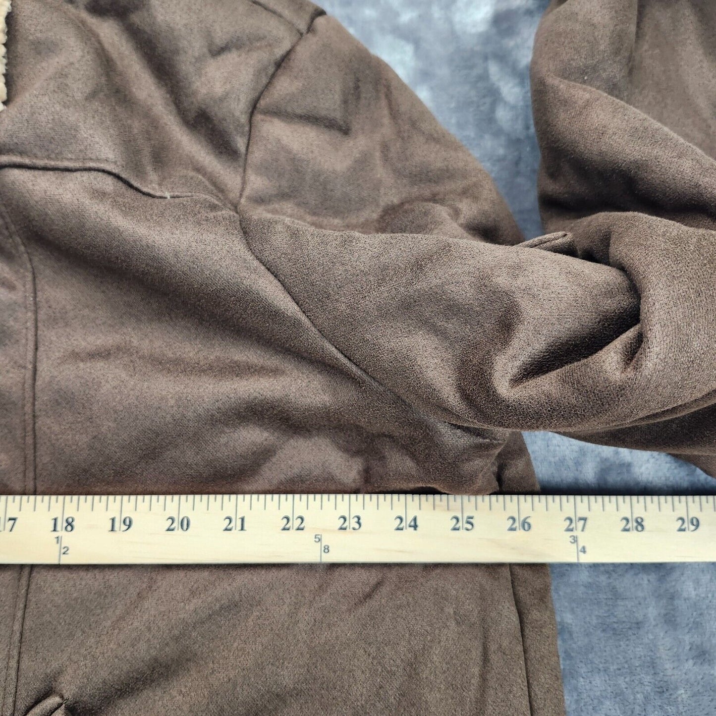 Mens Faux Leather Sherpa Heavyweight Jacket Zip Up With Belt Accents 4XL