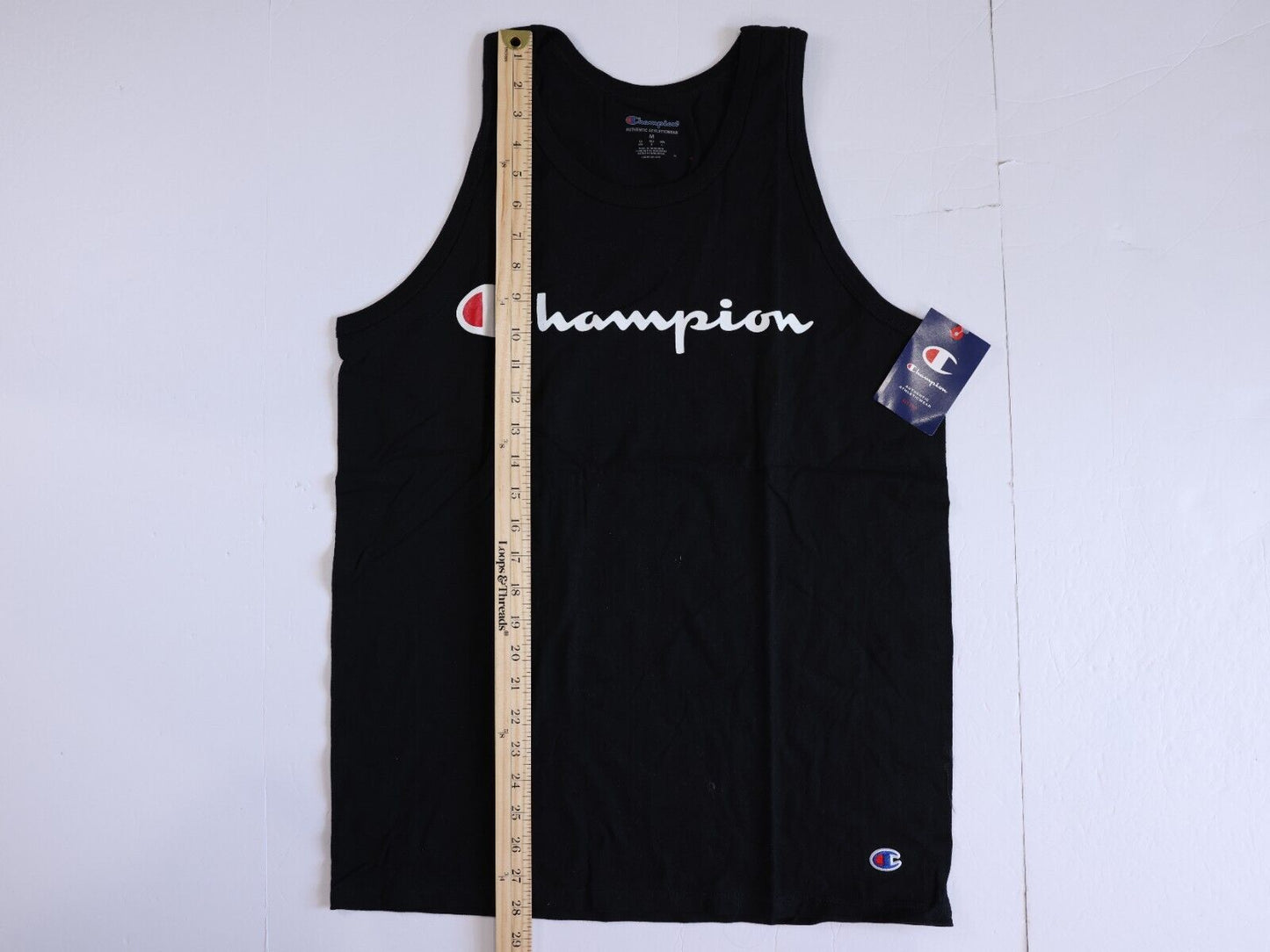 Champion Tank Top Mens Medium Classic Black Graphic Tank Muscle Shirt